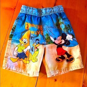 Disney Mickey Boy’s Swim Trunks 18M Blue & Tan